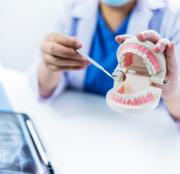 Orthodontist going over corrective jaw surgery and bite correction treatment options with Wonder West Orthodontics